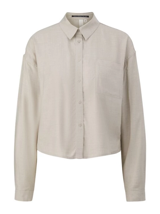 Foto van product QS Blouse beige gemêleerd