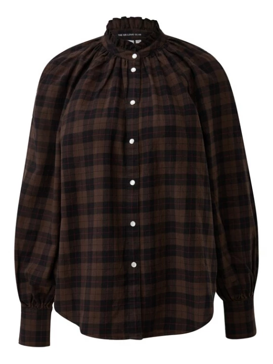Foto van product QS Blouse donkerbruin / zwart