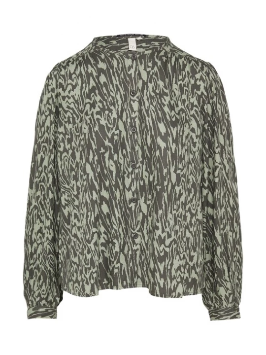 Foto van product QS Blouse kaki / pastelgroen