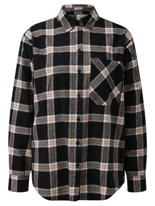 Foto van product QS Blouse lichtbeige / rood gemêleerd / zwart