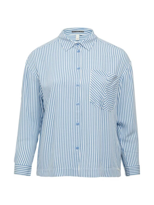 Foto van product QS Blouse lichtblauw / wit