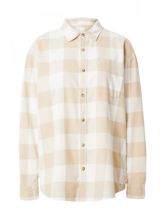 Foto van product QS Blouse lichtbruin / wit