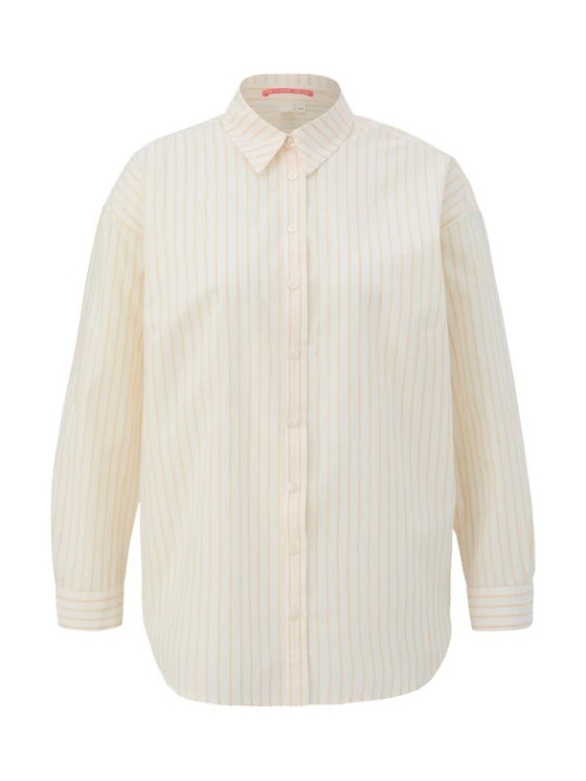 Foto van product QS Blouse lichtoranje / wit