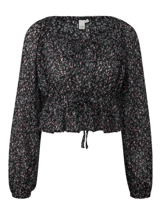 Foto van product QS Blouse mintgroen / donkergroen / rosa / zwart