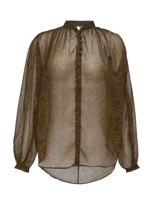 Foto van product QS Blouse olijfgroen / zwart