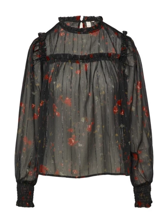 Foto van product QS Blouse rood / zwart