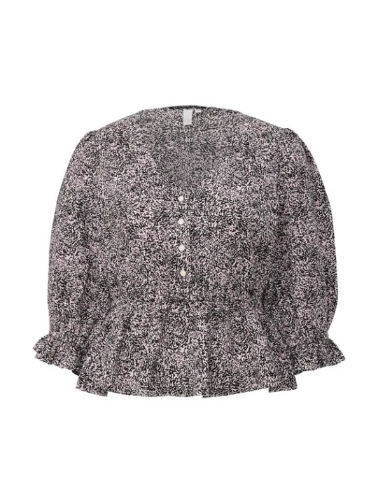 Foto van product QS Blouse rosa / zwart / wit