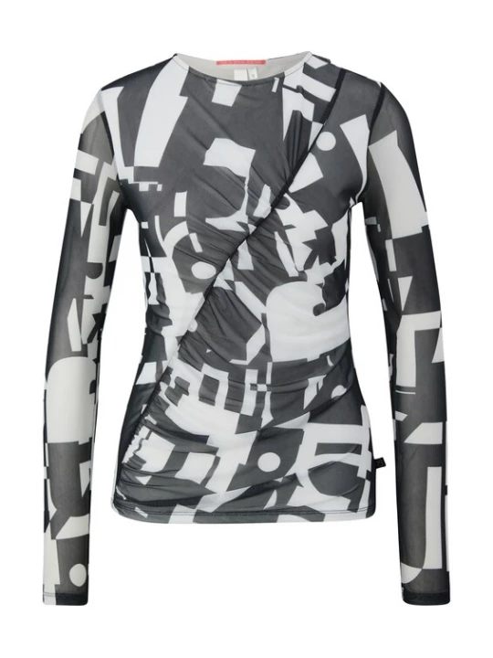 Foto van product QS Blouse zwart / wit