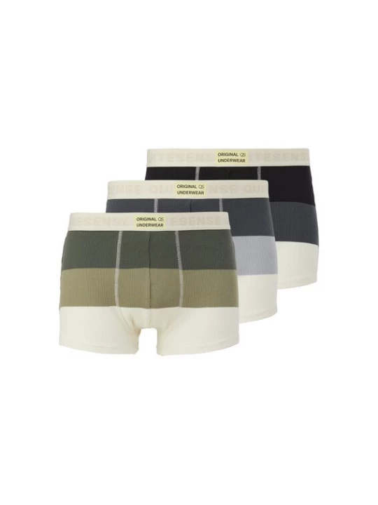 Foto van product QS Boxershorts ecru / marine / navy / groen