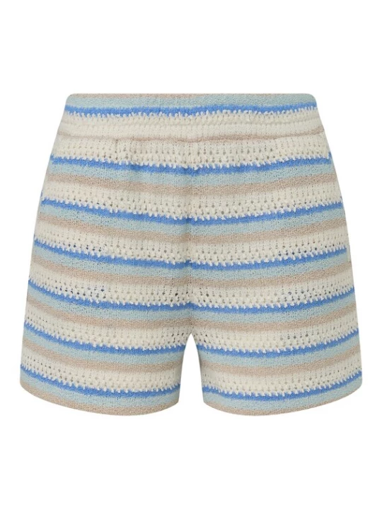 Foto van product QS Broek lichtbeige / beige gemêleerd / royal blue / koningsblauw / blauw gemêleerd