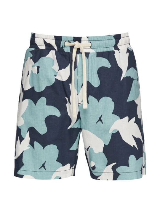 Foto van product QS Broek navy / cyaan blauw / wit