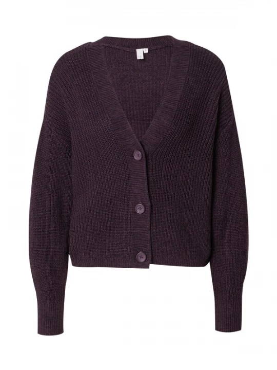 Foto van product QS Gebreid vest aubergine