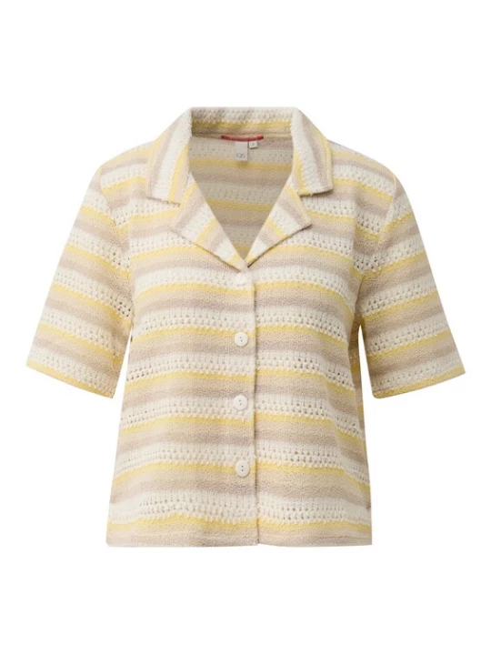 Foto van product QS Gebreid vest beige / crème / geel / lichtgrijs
