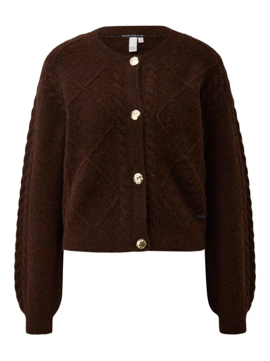 Foto van product QS Gebreid vest donkerbruin