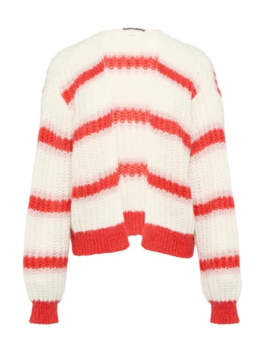 Foto van product QS Gebreid vest rosa / framboos / wit