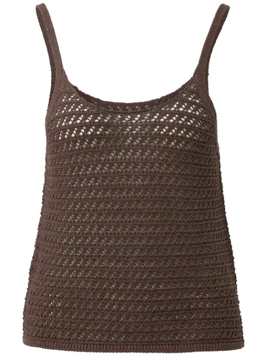 Foto van product QS Gebreide top chocoladebruin