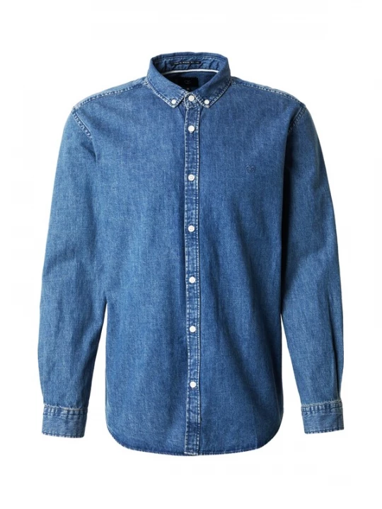 Foto van product QS Overhemd blauw denim