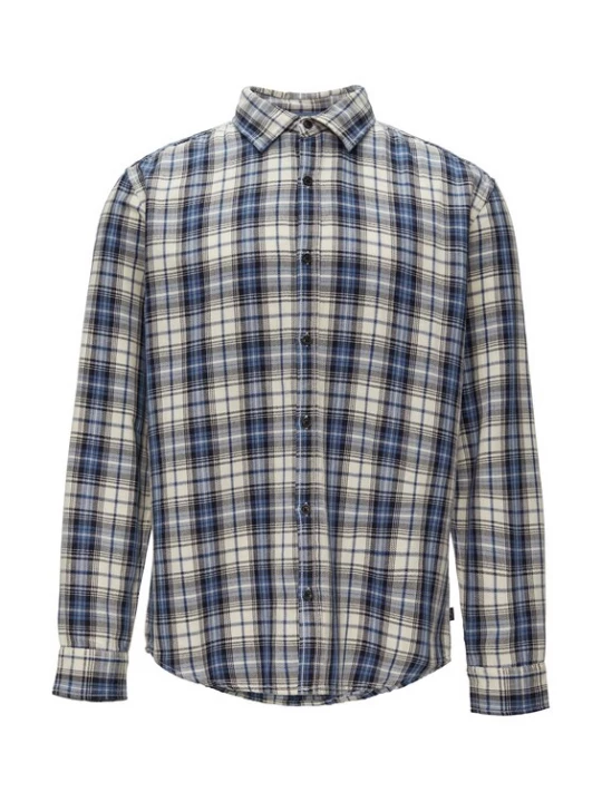Foto van product QS Overhemd blauw / zwart / wit