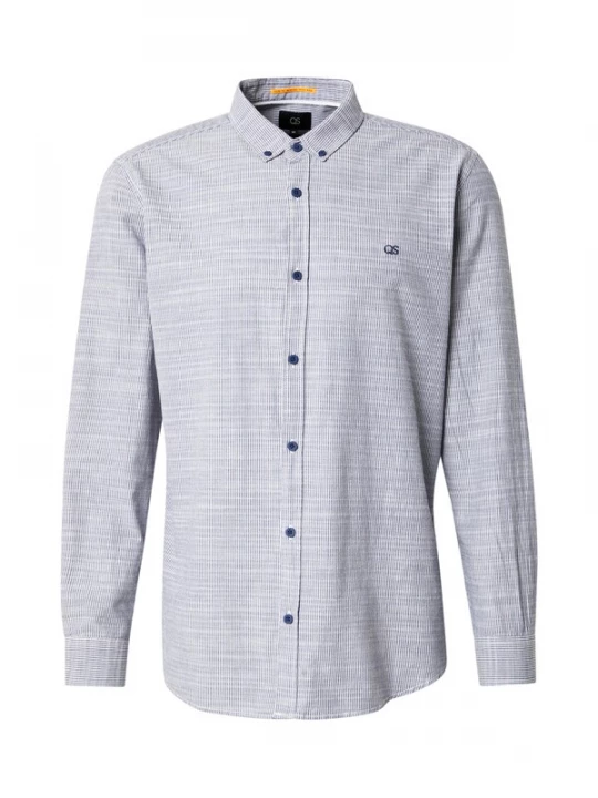 Foto van product QS Overhemd donkerblauw / wit
