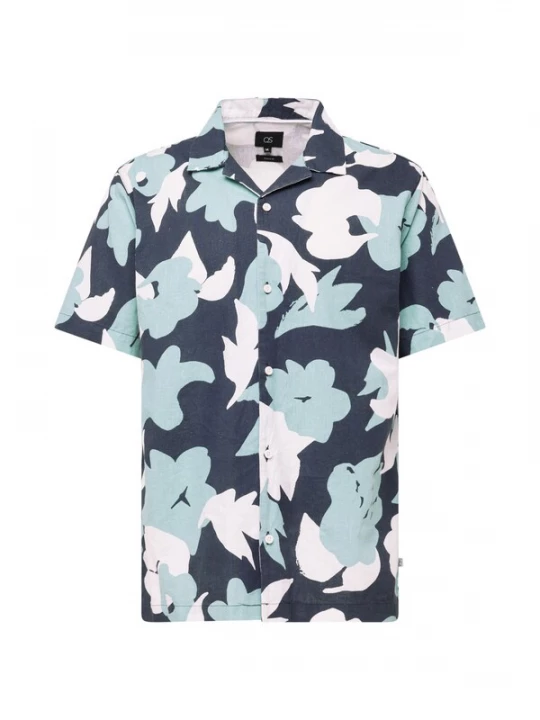 Foto van product QS Overhemd navy / hemelsblauw / wit