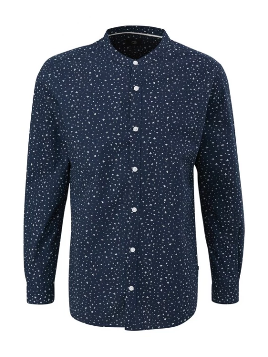 Foto van product QS Overhemd navy / wit