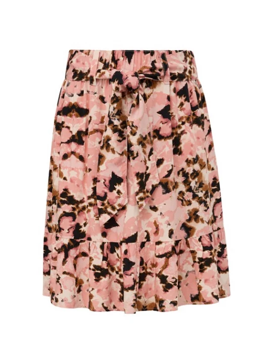 Foto van product QS Rok bruin / zalm roze / zwart / wit