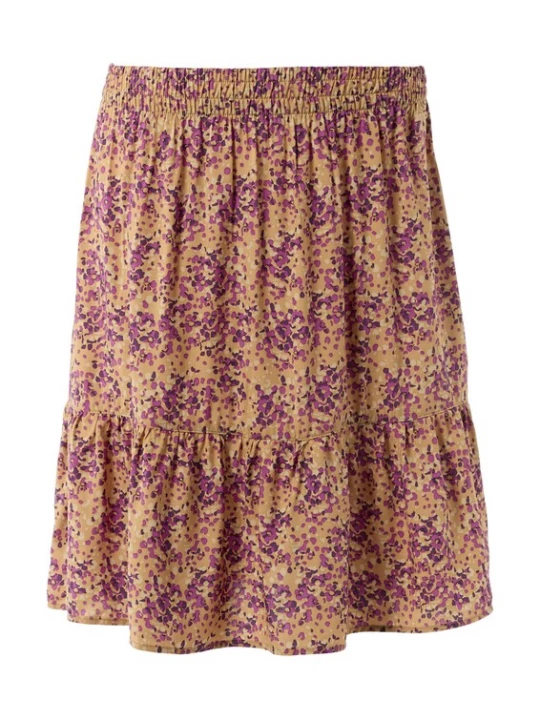 Foto van product QS Rok lichtbeige / cappuccino / lila / aubergine
