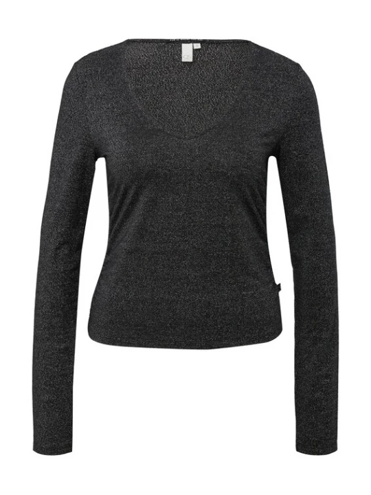 Foto van product QS Shirt antraciet / zilver