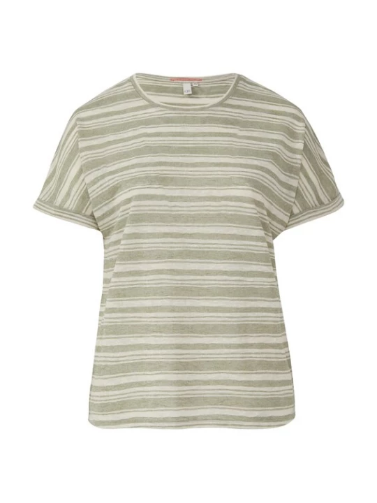 Foto van product QS Shirt beige / grasgroen