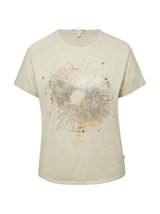 Foto van product QS Shirt beige / nude / taupe / zilver