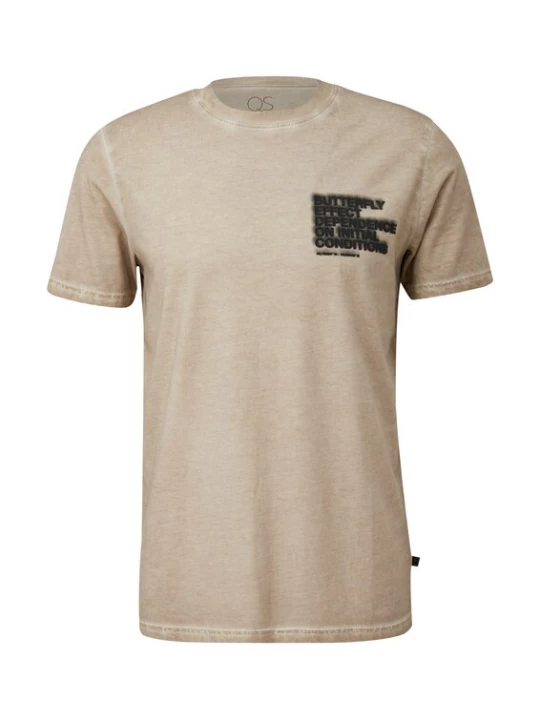 Foto van product QS Shirt beige / zwart
