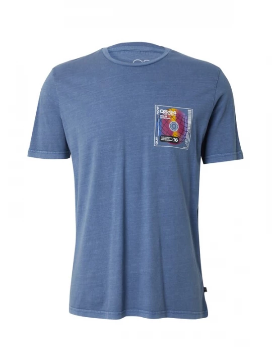 Foto van product QS Shirt blauw / donkerroze / zwart / wit