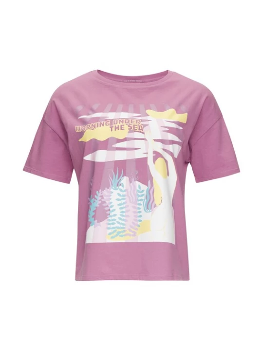 Foto van product QS Shirt blauw / geel / lila / wit