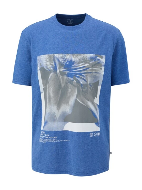 Foto van product QS Shirt blauw / grijs / wit