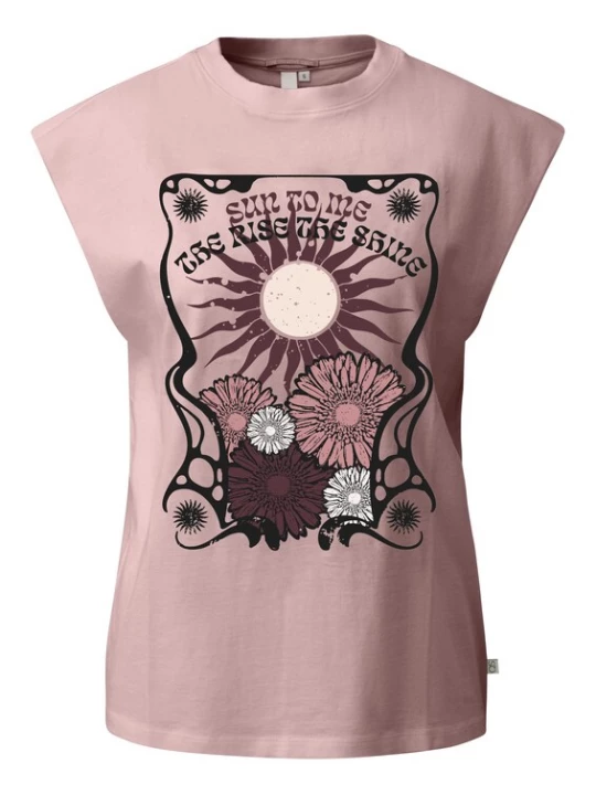 Foto van product QS Shirt braam / oudroze / zwart / wit