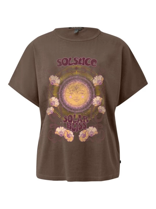 Foto van product QS Shirt bruin gemêleerd / geel / cyclaam / rosa