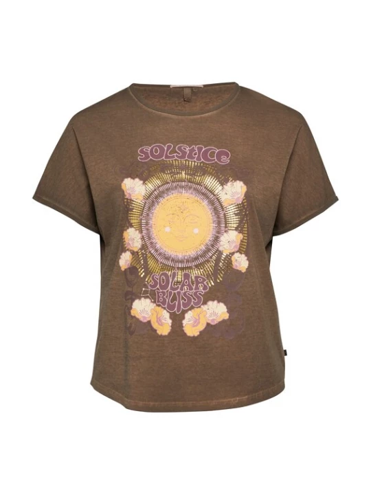 Foto van product QS Shirt bruin gemêleerd / honing / sering / mauve