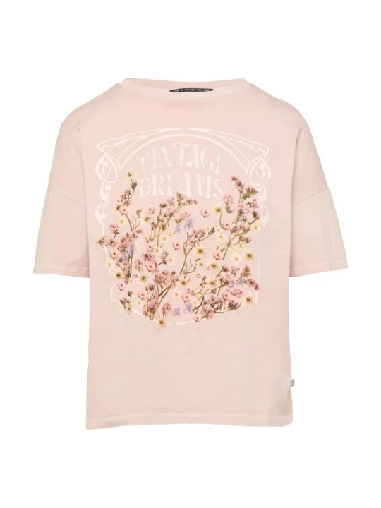 Foto van product QS Shirt bruin / sering / rosa / wit