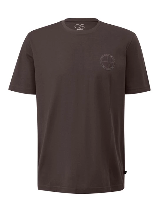 Foto van product QS Shirt crème / donkerbruin / zwart