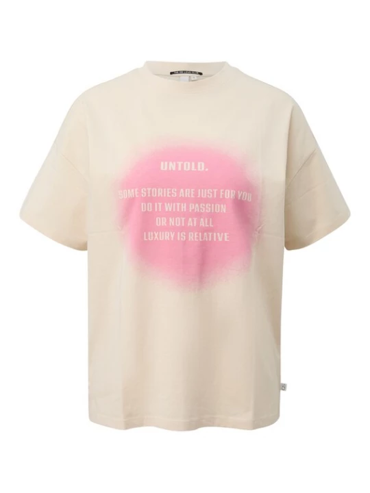 Foto van product QS Shirt crème / lichtroze