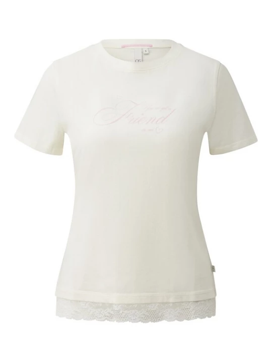 Foto van product QS Shirt crème / rosé