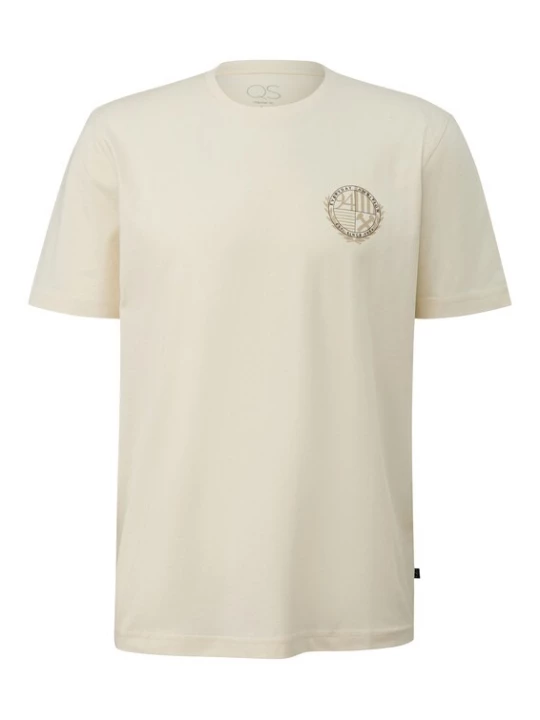 Foto van product QS Shirt crème / taupe / zwart