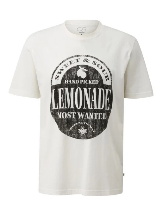 Foto van product QS Shirt crème / zwart