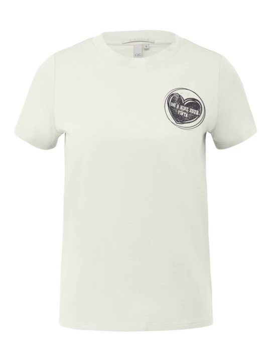 Foto van product QS Shirt crème / zwart
