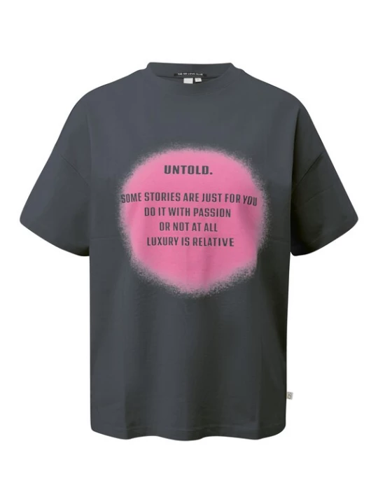 Foto van product QS Shirt donkergrijs / lichtroze