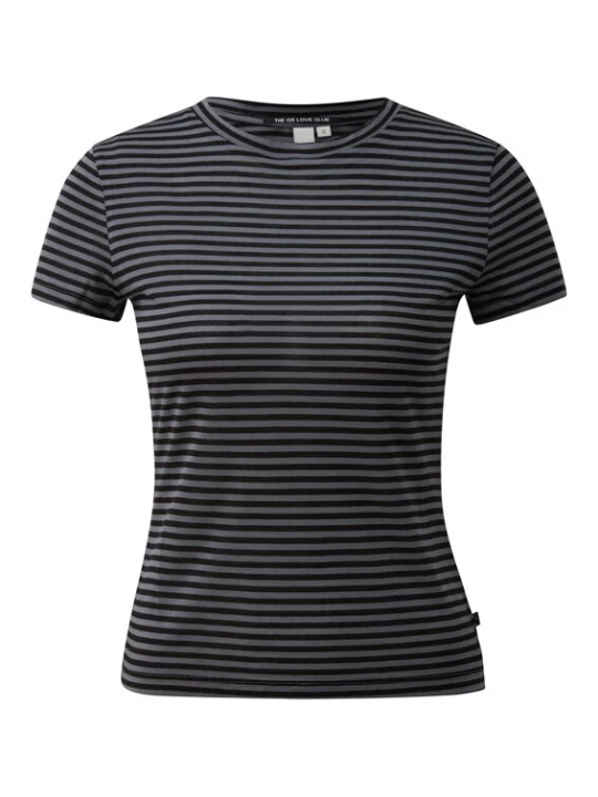 Foto van product QS Shirt donkergrijs / zwart