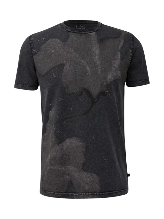 Foto van product QS Shirt donkergrijs / zwart