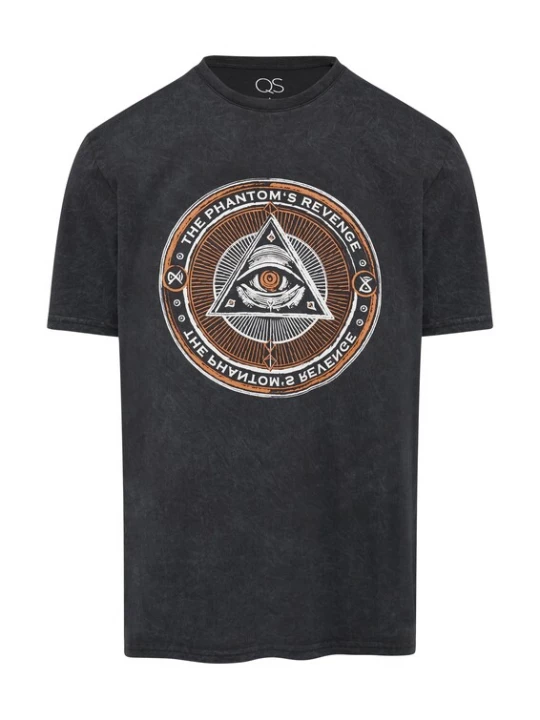 Foto van product QS Shirt donkeroranje / zwart / offwhite