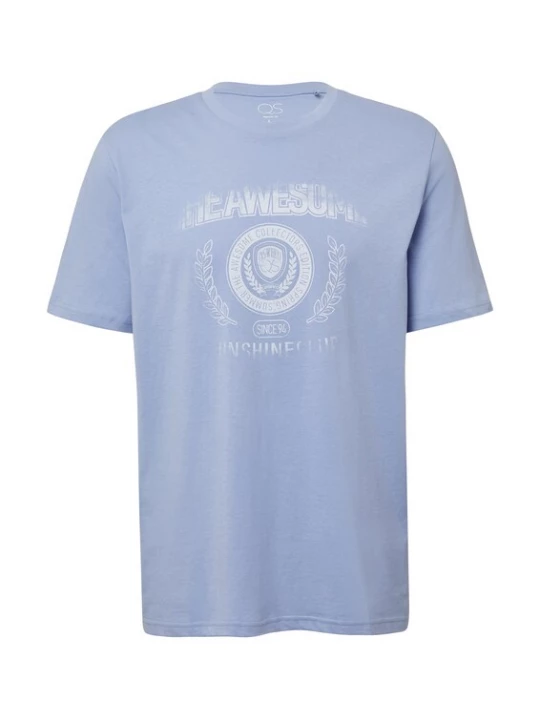 Foto van product QS Shirt duifblauw / offwhite