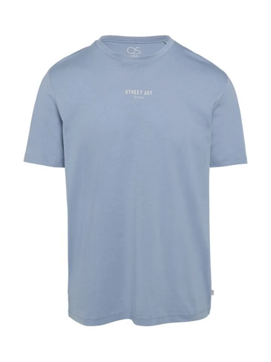 Foto van product QS Shirt duifblauw / wit